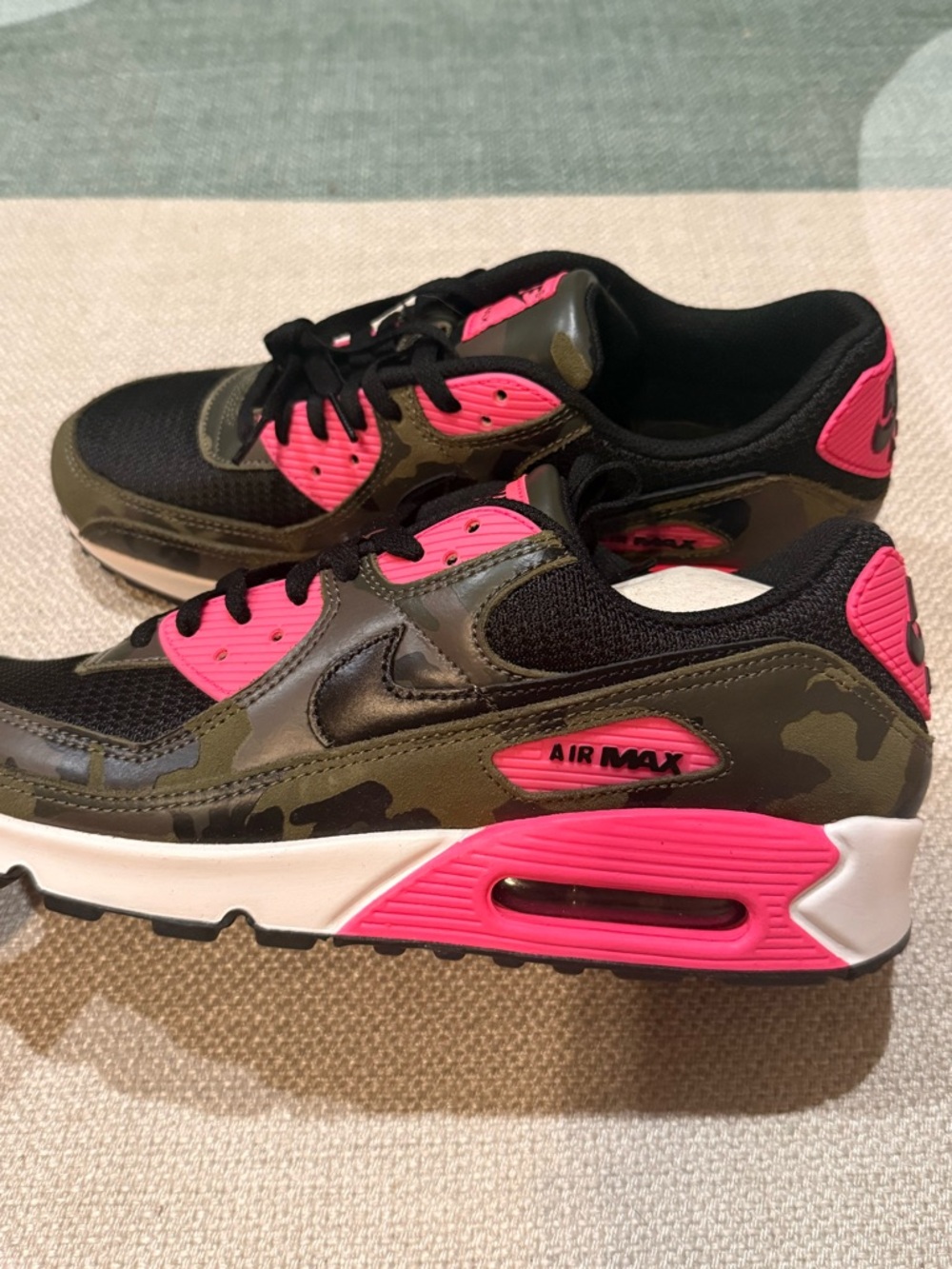 Nike Air Max 90 Camo Pack Sneakers with Pink Accents